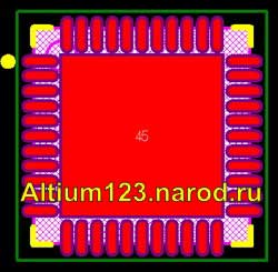 Footprint MLF-44 for Altium Designer