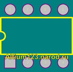 Footprint PDIP-8 for Altium Designer